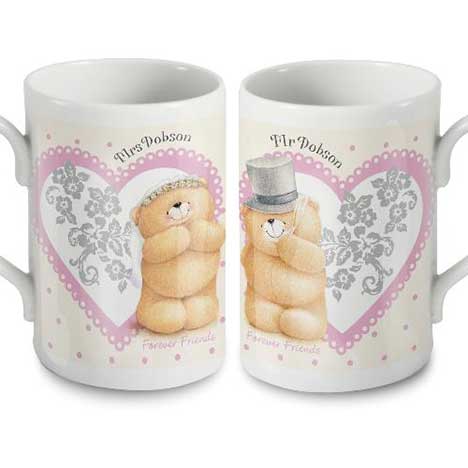 Personalised Forever Friends Wedding Mugs Set